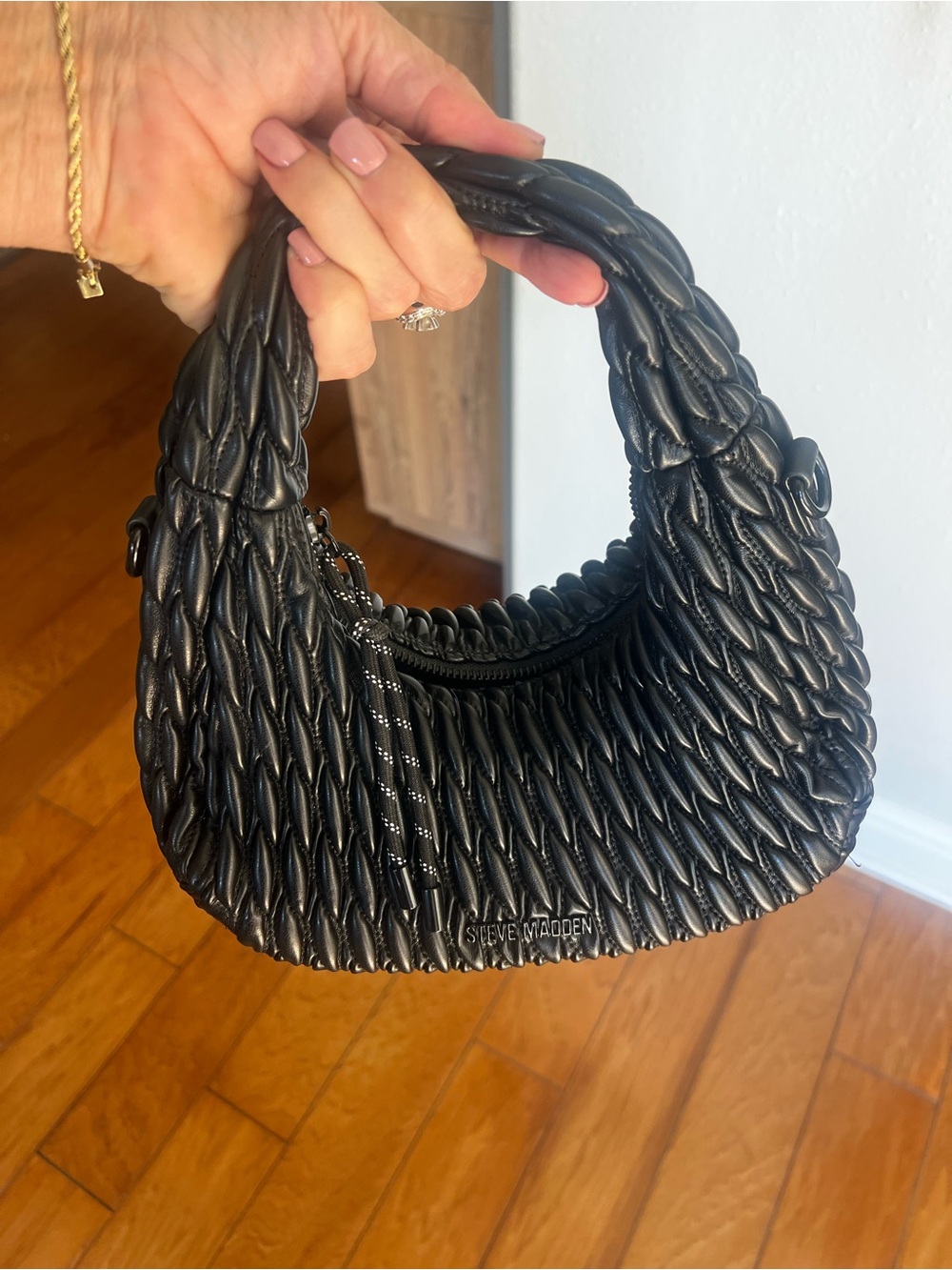 Steve Madden Black Quilted Mini Shoulder Bag